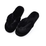 Women House Slippers Faux Fur Fashion Warm Shoes Woman Slip on Flats Female Slides Black Pink cozy home furry