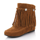 Breakj Heighten Ankle Boots Tassel Boots Plus Size Women's Boots