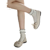 Breakj Wind With Single Shoes Women 2025 Summer Bows Shallow Mary Treasure Head Flat Sole Pedal