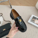 Breakj De Triphal Spring 2023 New Soft Leather Foot Pedal Thick Sole Metal Buckle Retro British Style Small Leather