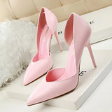 Breakj Korean Version Of Fashion Simple Sexy Nightclub Show Thin Women's Shoes Thin Heel Ultra High Heel Shallow Pointed Hollow Single