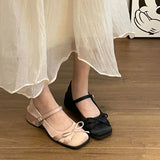 Breakj Version Of Fairy-Dish Noodle Butterfly Bow Head Mary Jane Heel 2025 Spring And Summer New Word With Tunlock Single