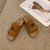 Breakj Thick-Bottomed Boken Slippers 2025 New Belt Buckle Beach Slippers Roman Muller