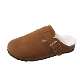 Slippers Female 43 Large Size Leisure Half Lazy Flat Round Cotton