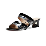 New Two Wear Sandals Wear Fashionable Women's Shoes Hollow Out Korean Version Of Thick Heel Sandals Middle-Aged And Elderly Mother