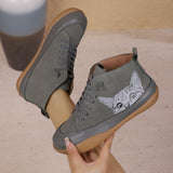 Breakj Flat-Soled Single Shoes Women's Autumn And Winter New Round Head Tie With Large Size 43 Casual Women's
