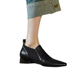 Breakj Single Shoes Children, Thick Heel, Deep Mouth, British Small Single Shoes, One Foot Pedal Square-Headed Loafers 2024 New Commuter