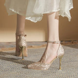 High Heels 2023 Spring And Autumn New Fine Heel Pointed Sexy Female Shoes Korean Version Of The Versatile High Heel Wedding