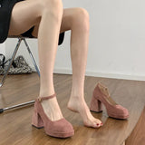 Breakj Mary Jane Shoes French Coarse High Heels Waterproof Table Thick-Soled Barbie Single Shoes 2025 New