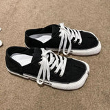 Women Canvas Shoes Female Height Increasing Casual Vulcanized Sneakers Woman Solid Espadrilles Lace-Up Red White