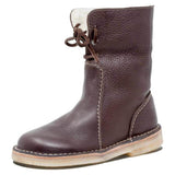 And Winter Round Snow Boots Women With Flat Large Size Casual Ankle Boots Women's
