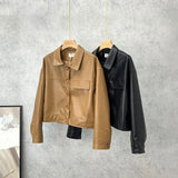 Spring New Women Short PU Leather Jacket Moto Biker Loose Solid Faux Leather Jackets Female Fashion Punk Street
