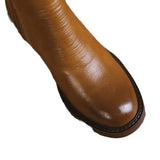 Thick Heel Brown Short Boots Female British Wind Side Zipper High Heel Wipe Color Retro Round Head Martin Boots A Generation