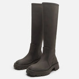High Quality Ins Women Long Rain Boots Knight Boots Flat Heel Shoes Women Winter Warm Knee High Boots Fashion Female