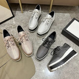 Women's Platform Wedge Heeled Shoes Casual Lace Up Outdoor Shoe Comfortable High Heel Sneakers Low Top Sneaker Thick