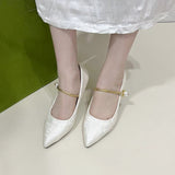 Breakj Women's Shoes New Chinese Style Low Heel Single Shoes French Temperament Pointed High Heels