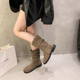 Breakj Vintage British Style Fashion Boots 2025 Autumn And Winter New Street Women Boots Simple Low And Short