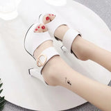 Summer Women Shoes Sexy Ladies High Heels Woman Square Heels Sandals Summer Ladies Shoes Women Sandals Thick Heel