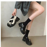 Lovely Mary Jane Small Leather Shoes Female Spring 2024 New Versatile Heighten Thick Bottom With Skirt