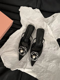 Breakj Fragrant High-Heeled French Bag Head Half Slippers Fairy Shoes Wear 2025 New Summer Temperament Pointy Single