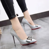 Sexy Women's Pumps 10CM Pointed Toe Shallow Mouth High Heels 2023 New Office Black Women's Singles Shoes Plus Size 42