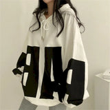 Letter Printing Hoodies Women 2023 Spring Autumn Thin Street Sports Loose Large Size Casual Hooded Pullover Womens