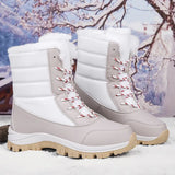 Breakj Snow Boots Women With Velvet Thick Cotton Shoes 2025 Winter New Zipper Thick-Bottomed Warm Cotton