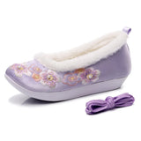 Breakj Cotton Shoes Autumn And Winter Ancient Costume Collocation With Embroidered Shoes With High Slope Heel Female Cloth