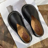 for Woman 2023 Flats Yellow Women's Summer Footwear Platform Normal Leather Casual Round Toe Flat Vacation Quick
