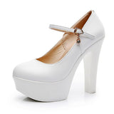 Breakj Head Buckle Waterproof Table 8CM High Heel Women's Shoes Thick-Soled Model Show Shoes Coarse Heel Work Shoes Silver Single