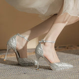 High Heels 2023 Spring And Autumn New Fine Heel Pointed Sexy Female Shoes Korean Version Of The Versatile High Heel Wedding
