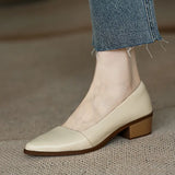 Breakj Single-Shoe Women 2025 New Thick-Heeled French Light Mouth Heeled Women's High