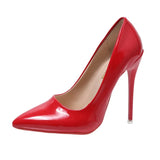 Breakj Large-Size Spring High Heel High-Heeled Shoes Leather Sharp Single Shoes Women's Shoes Size