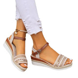 Breakj New Large-Size Bottom Slope And Casual Sandals Women's Shoes With Fish Mouth Slope And Thick-Soled