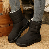Breakj Warm Large Size Lady Snow Boots Women Magic Stick Waterproof High-Top Shoes