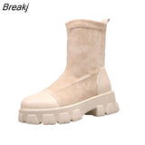 Sock Boots Women 2023 New Punk Gothic Shoes Ankle Boots Platform Shoes Women White Sock