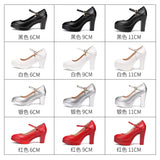 Catwalk High Heels Women's Cheongsam T Show Leather Size Waterproof Table Thick Heel Leather Pointed Single