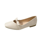 Shoes Women 2024 New Women's Shoes Spring And Autumn British Square Head Shallow Mouth Flat Shoes Women's Casual Set Foot Bean Shoes