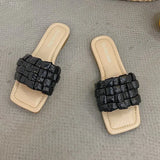 Brand New Women Weave Slippers Women Flat Open Toe Sandals Hot Fashion Design Leisure Shoes Charm Office Women Flip