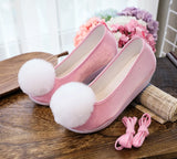 Breakj Shoes, Hanfu Shoes Ancient Style Ancient Costume Flat National Style Pure Color Lovely Girl Bright Cloth