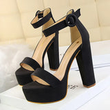Breakj Thick Heel Super Skinny High Heels Sexy Nightclub Women's Shoes Waterproof Table Open Toe