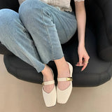 Breakj Single Shoes Women's 2025 Soft-Soled Mary Jane Women's Shoes New Retro French Spring And Autumn Square Head With A Light