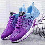 Women Lightweight Sneakers Outdoor Sports Breathable Mesh Comfort Running Shoes Air Cushion Lace Up Shoes Women