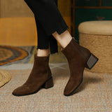 Breakj Retro Style ~ Chelsea Short Boots Women New Frosted Coarse Boots And Ankle