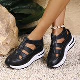 Breakj Loose Pastry Bottom One-Word Buckle With Slope And Sandals Women 2025 Spring New Bag Head Magic Stickers