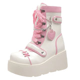 Breakj Thick Bottom Boots 2025 New Punk Locomotive Mid Boots Girl Cute Spice Girl