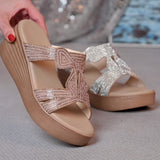Heels For Women Wearing Slippers, Thick Soles, Water Drill Sandals, Summer Flat Soles, Roman Shoes, Small People, Heightened