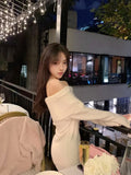 Color Elegant Knitted Dress Woman Bodycon Slim Y2k Mini Dress Casual Party Korean Fashion Long Sleeve Dress 2023