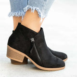 Women Booties 2022Autumn Suede 6 Boots Women Fashion Size 43 Platform Boots Side Zipper Heeled Ankle Boots Botas De