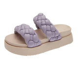 Slippers Women Summer Bread Cross Flip Flops Rope Weaving Slides Mules Design Slippers